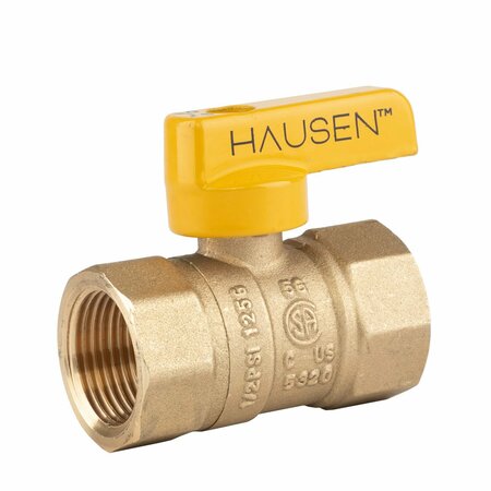 HAUSEN 3/4-inch FIP x 3/4-inch FIP Straight Gas Ball Valve with 1/4-Turn Lift and Lock Handle HA-GB100-1